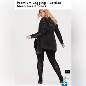Torrid Premium Legging Lattice Mesh Insert Black Size 2X